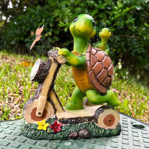 ONUPGO Garden Decor Turtles Figurine - Cute Turtles Resin Sculpture with LED Light, Solar Garden Statue for Home Outdoor Indoor Patio Yard Lawn Ornaments Garden Stuff ONUPGO Garden Decor Turtles Figurine - Cute Turtles Resin Sculpture with LED Light, Solar Garden Statue for Home Outdoor Indoor Patio Yard Lawn Ornaments Garden Stuff