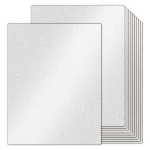 100 Sheets Silver Shimmer Cardstock 8.5 x 11 Metallic Paper, Goefun 80lb Card Stock Printer Paper for Invitations, Crafts, DIY Cards?Graduations