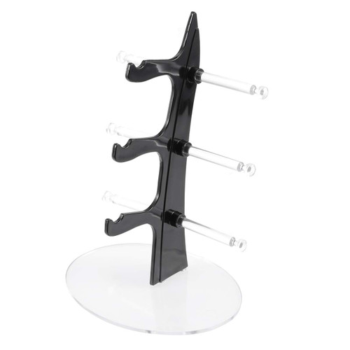 GOOFFY Sunglasses Rack Holder Acrylic Eyewear Display 3 Tier Sailboat Shape Glasses Display Stand Eyeglasses Glasses Stand Riser Eyeglass Organizers Racks (Color : Black, Size : Size 1)