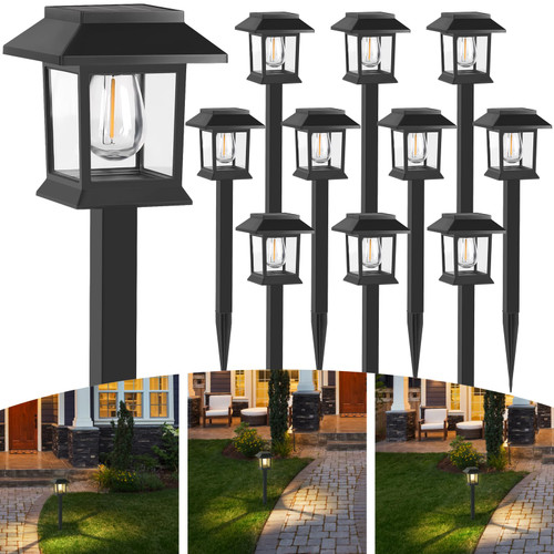 Solar Pathway Lights,10 Pack Waterproof Solar Garden Lights, Auto On/Off Solar Outdoor Lights for Your Garden, Landscape, Path, Yard, Patio, Driveway,Walkway Decor Solar Pathway Lights,10 Pack Waterproof Solar Garden Lights, Auto On/Off Solar Outdoor Lights for Your Garden, Landscape, Path, Yard, Patio, Driveway,Walkway Decor