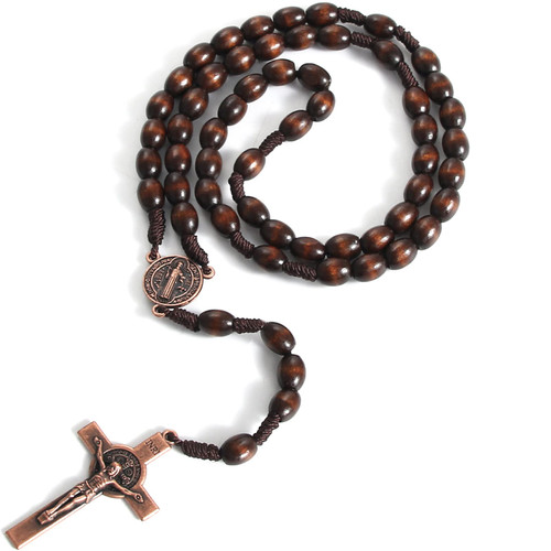 KOMI Handmade Wooden Rosary Beads Catholic Cross Necklace Olive Wood Prayer Bead Holy Catholic Rosaries for Men Boys Catholic Or Christian Gift KOMI Handmade Wooden Rosary Beads Catholic Cross Necklace Olive Wood Prayer Bead Holy Catholic Rosaries for Men Boys Catholic Or Christian Gift