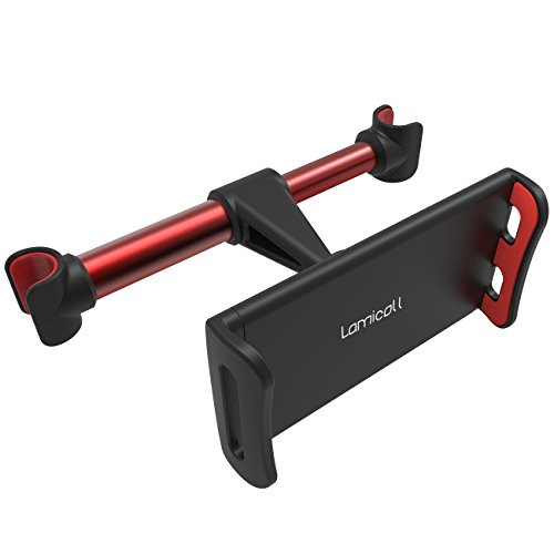 Lamicall Car Headrest Mount, Tablet Holder: Stand Cradle Compatible with Devices Such as iPad Mini 2 3 4, iPad Pro Air, Phone X 8 7 6 Plus 6s XS Max XR, Fire 7 8 HD, Other 4-10.5" Devices - Red