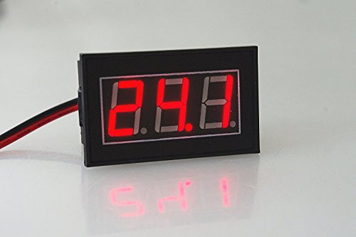 SMAKN® 0.56" 2 Wire RED Dc 3.5-30v Waterproof Automatic adjustment LED Panel Digital Display Voltage Meter Voltmeter
