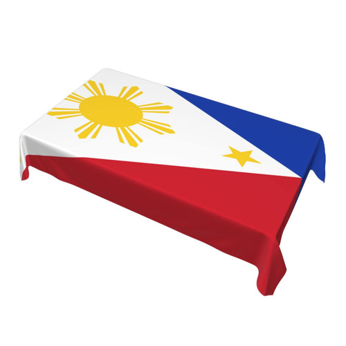 Rectangle Tablecloth Philippine-Flag-Proud 60 X 90 Inch Washable Polyester Table Cloth Table Cover for Dining Table Camping