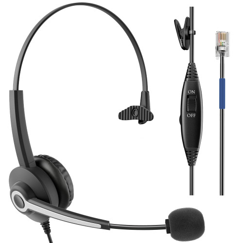Wantek Wired Phone Headset with Microphone Noise Cancelling, RJ9 Telephone Headsets Compatible with Phones 6841 6951 7821 7841 7861 7940 7942 7945 7960 7962 7965 7975 8811 8841 8865 8961
