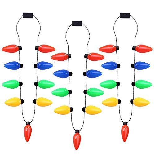 TCCSTAR LED Light up Christmas Bulb Necklace Party Favors Ugly Xmas Party TCCSTAR LED Light up Christmas Bulb Necklace Party Favors Ugly Xmas Party