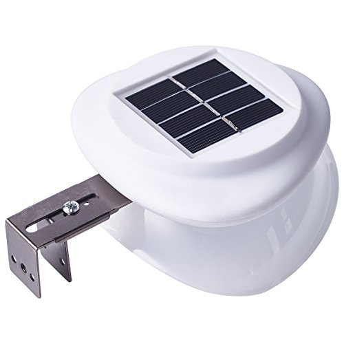 DS Lighting Solar Fence Lights, Outdoor 9 LED Gutter Light Waterproof Security Lamps for Eaves Garden Landscape Walkway (Warm White, 1 Pack)