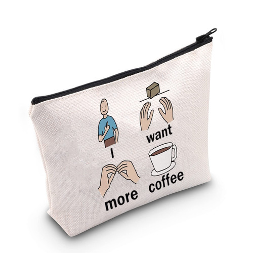 TSOTMO SLP Gift Speech Therapist Gift Speech Language Pathologist Zipper Pouch SLP Survival Kit Bag Thank Gift Appreciation Gift For SLP (more coffee)