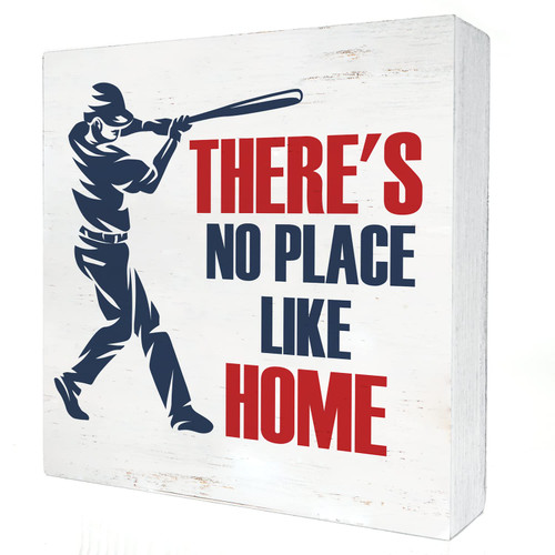 Summer Baseball Wood Box Sign Home Decor Rustic Baseball Lovers Wooden Box Sign Block Plaque for Wall Tabletop Desk Decoration
