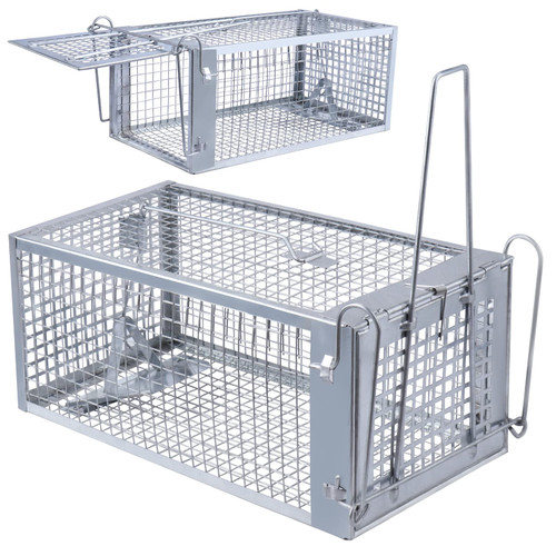 Humane Rat Trap Outdoor and Indoor, Single Door Cage Rodent Trap, Live Traps for Chipmunks, Catch and Release, Chipmunk Traps That Work for Rats, Mice, Chipmunks, and Other Small Size Animals