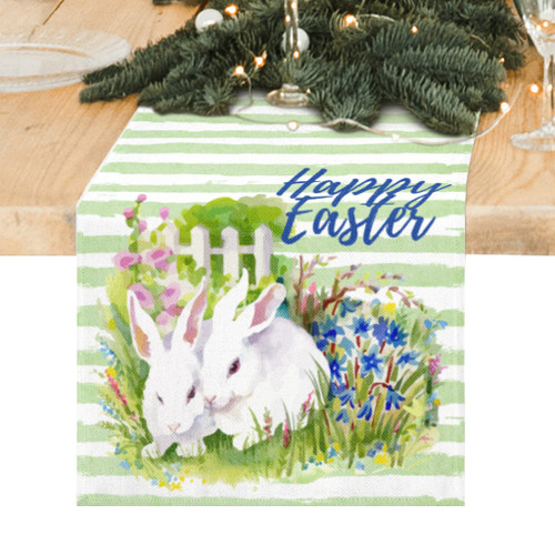 Easter Table Runner Happy Easter Eggs Bunny Table Runners Farmhouse Kitchen Dinning Table Decoration for Indoor Outdoor Home Party 13x72 Inch Easter Table Runner Happy Easter Eggs Bunny Table Runners Farmhouse Kitchen Dinning Table Decoration for Indoor Outdoor Home Party 13x72 Inch