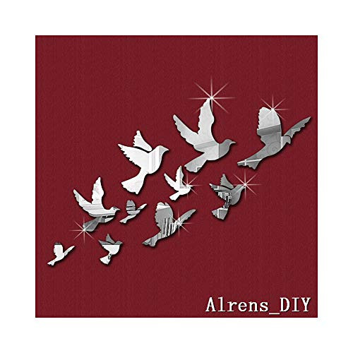 Alrens_DIY(TM) 10pcs Flying Birds Mirror Surface Crystal Wall Stickers DIY Acrylic 3D Home Decal Living Room Murals Wall Paper Decor adesivo de Parede Gift Alrens_DIY(TM) 10pcs Flying Birds Mirror Surface Crystal Wall Stickers DIY Acrylic 3D Home Decal Living Room Murals Wall Paper Decor adesivo de Parede Gift