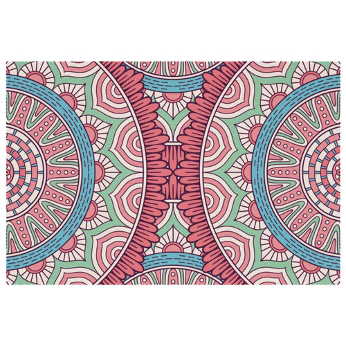 Placemat, Non-Slip Insulation Placemat, Washable Table Mats Set, Mandala Pattern Pink Flower Vintage Placemat, Non-Slip Insulation Placemat, Washable Table Mats Set, Mandala Pattern Pink Flower Vintage