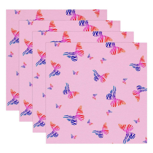 Square Placemats Set, Dining Table Placemat, Washable Place Mats, Pink Purple Butterfly Square Placemats Set, Dining Table Placemat, Washable Place Mats, Pink Purple Butterfly