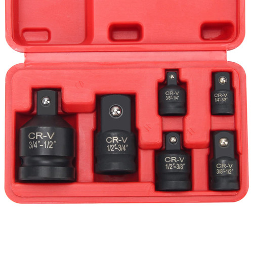 Pletpet 6 Piece Impact Socket Adapter and Reducer Set, Drive Socket Adapter Set 1/4" 3/8" 1/2" 3/4" Impact Driver Conversions with Storage Case