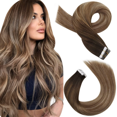Moresoo Ombre Tape in Hair Extensions Human Hair Balayage Hair Extensions Dark Brown to Brown Mix with Blonde Hair Extensions Real Human Hair Tape in Blonde Hair 16 Inch #4/10/16 20pcs 50g Moresoo Ombre Tape in Hair Extensions Human Hair Balayage Hair Extensions Dark Brown to Brown Mix with Blonde Hair Extensions Real Human Hair Tape in Blonde Hair 16 Inch #4/10/16 20pcs 50g