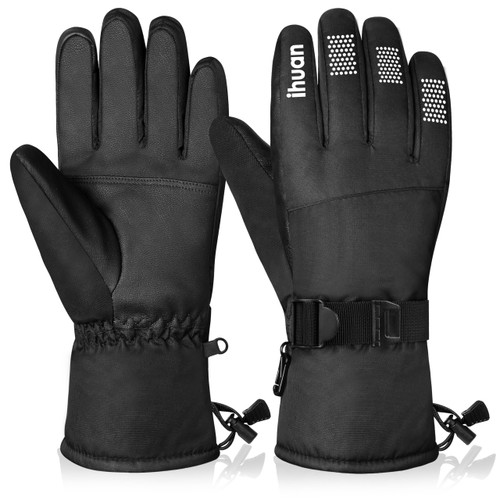 ihuan Waterproof Ski Gloves for Men and Women - Winter Snow Gloves for Extreme Cold Weather, Snowboard Gloves with Touchscreen Fingers for Snowboarding Skiing