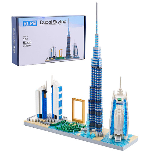 KLMEi Architecture Dubai Skylines Model Micro Building Block Set and Gift for Kids and Adults,Micro Block2545pieces ?with Color Package Box?