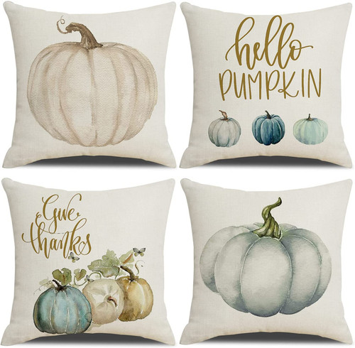 Fall Pillow Covers 18x18 Set of 4 Pumpkin Harvest Fall Decorative Farmhouse Throw Pillow Covers Autumn Fall Thanksgiving Decor for Sofa Cushion, Thanksgiving Gift Fall Pillow Covers 18x18 Set of 4 Pumpkin Harvest Fall Decorative Farmhouse Throw Pillow Covers Autumn Fall Thanksgiving Decor for Sofa Cushion, Thanksgiving Gift