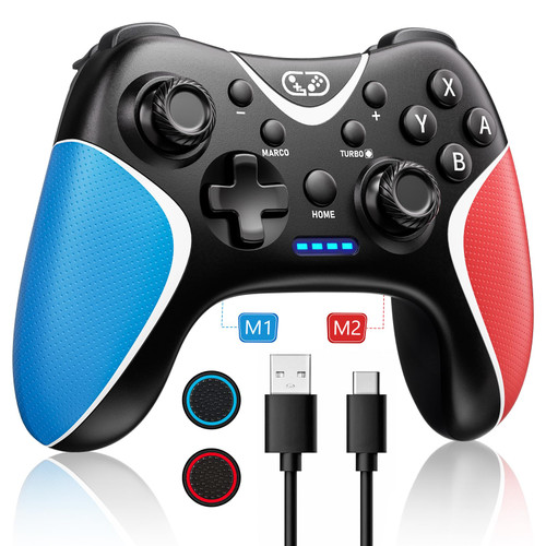BRHE Wireless Controller for Nintendo Switch/Lite/OLED,Switch Controller with Programmable,Wake up,Turbo Function,Extra Switch Pro Controller with a Mouse Touch Feeling on Back Buttons(Black)
