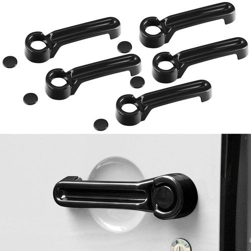 SICSHTOP Exterior Door Handle and Tailgate Covers Compatible with Jeep 2007-2018 Wrangler JK / 2008-2012 Liberty / 2007-2011 Dodge Nitro - 5 Piece Black Set