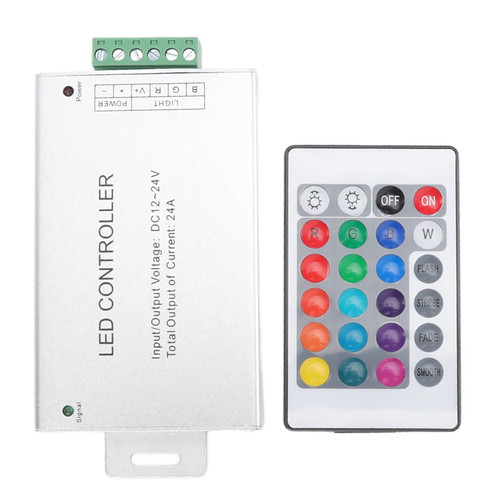 IR Remote Controller,Wireless Rectifier Control Box,Wireless RF Control for LED Lights,Aluminum LED Controller,LED Light Strip Module Large Power 24A Wireless RF Controller,Easy to Use