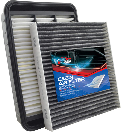 Bi-Trust Engine Cabin Air Filter Kit,Replace Fram CA10497,CF10140,Compatible with Mitsubishi Outlander L4 2.4L 2008-2013 Lancer L4 2.0L 2008-2015