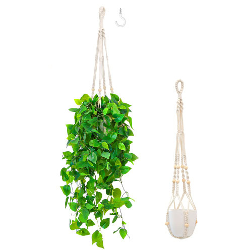 Jaryco Fake Hanging Plant with Pot, Artificial Hanging Plants for Home Decor Indoor, Macrame Plant Hanger with Fake Vines, Faux Hanging Plants Greenery Decor for Bedroom Bathroom Kitchen Office Jaryco Fake Hanging Plant with Pot, Artificial Hanging Plants for Home Decor Indoor, Macrame Plant Hanger with Fake Vines, Faux Hanging Plants Greenery Decor for Bedroom Bathroom Kitchen Office