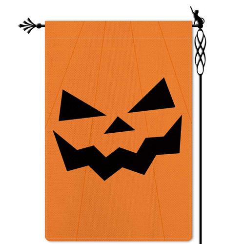 Jauageon Halloween Garden Flag Pumpkin Ghost Spooky Garden Flag Fall Vertical Double Sided Rustic Farmland Burlap Yard Lawn Outdoor Decor 12.5x18"