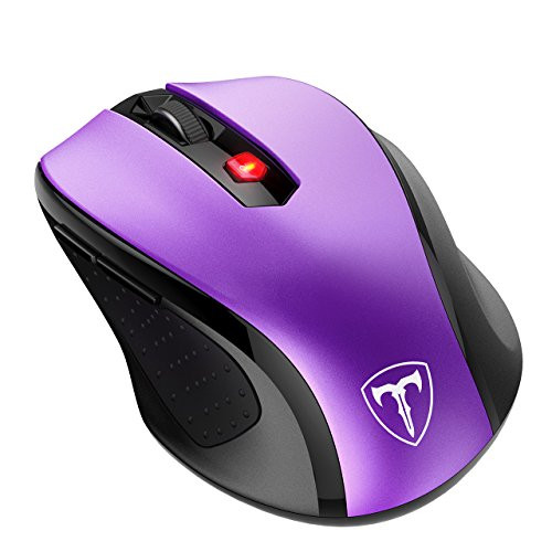 VicTsing MM057 2.4G Wireless Portable Mobile Mouse Optical Mice with USB Receiver, 5 Adjustable DPI Levels, 6 Buttons for Notebook, PC, Laptop, Computer, MacBook - Purple