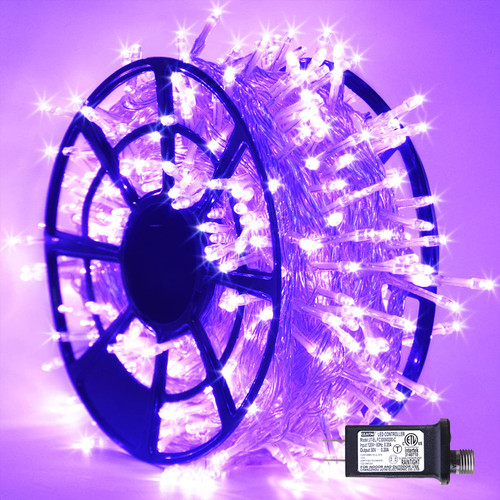 JMEXSUSS 600 LED Purple Halloween Lights Outdoor, 8 Modes Purple String Lights, 168ft Purple LED Christmas Lights Plug in for Indoor Outdoor Fireplace Tree Christmas Tree Party Halloween Decorations