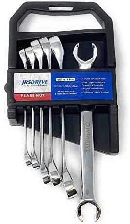 JRSDRIVE Flare Nut Wrench,6 pc set, Metric, 8x10mm to 16x18 in Case Pack