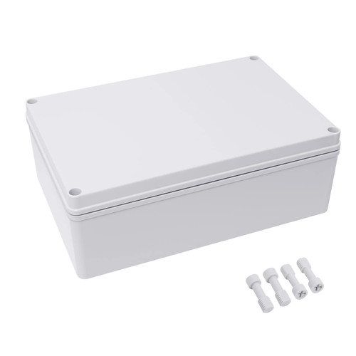 LeMotech Junction Box IP67 Waterproof Dustproof Electrical Box Project Box DIY Enclosure Gray 11.8X 7.8X 4.1inch (300x200x105mm)