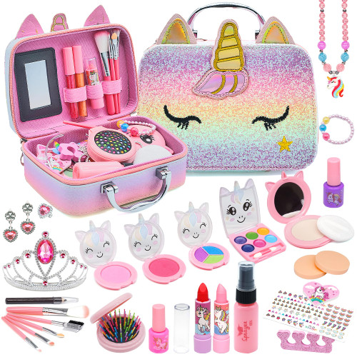 Kids Makeup Kit for Girl - Girls Makeup Kit for Kids, Little Girls Make up Set, Washable Kid Makeup Toy for Toddlers Children Princess, Christmas Birthday Gift for 4 5 6 7 8 9 10 Year Old Girl.