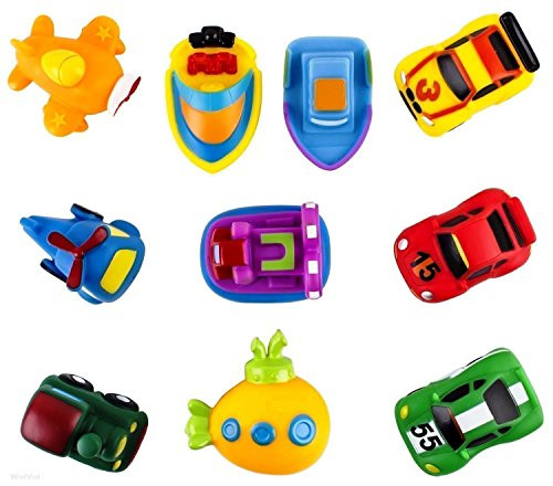 WolVol Pack of 10 Kids Bath Toys Floating Bathtub Toy Cars Train Boat Aircraft Vehicles WolVol Pack of 10 Kids Bath Toys Floating Bathtub Toy Cars Train Boat Aircraft Vehicles