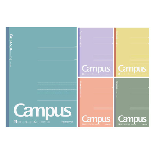 KOKUYO Campus Notebook, Dot B 6mm Ruled, Semi-B5, 30 Sheets, 35 Lines, Pack of 5, 5 Baked Colors for Spring 2023 Limited Edition, Japan Import (NO-3CATN-L35X5)