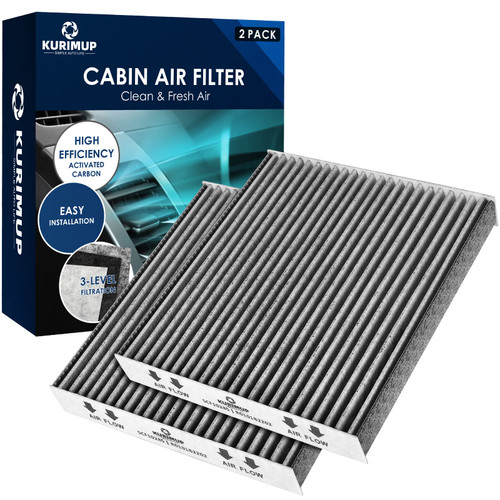 KURIMUP Cabin Air Filter Replacement for CP285 CF10285 Toyota Lexus Scion Camry Corolla Tundra Highlander Prius Vehicle Premium Cabin filter with Activated Carbon (2 pack)