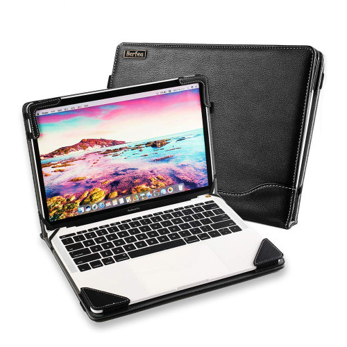 Berfea Protective Case Cover Compatible with Lenovo Yoga Slim 7 Pro,Slim 7i 16 inch Laptop Notebook Sleeve PU Leather Stand Hard Case Skin Pouch