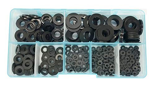 Guard4U 450Pcs Black Nylon Flat Washer Assortment Kit, for M2 M2.5 M3 M4 M5 M6 M8 Screw Bolt Guard4U 450Pcs Black Nylon Flat Washer Assortment Kit, for M2 M2.5 M3 M4 M5 M6 M8 Screw Bolt