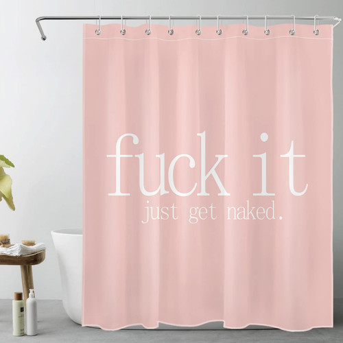 LB Fuck It Get Naked Shower Curtain Funny Quotes Words Pink Shower Curtains for Bathroom with Hooks 60x72 inch Waterproof Polyester Fabric Bathroom Decorations LB Fuck It Get Naked Shower Curtain Funny Quotes Words Pink Shower Curtains for Bathroom with Hooks 60x72 inch Waterproof Polyester Fabric Bathroom Decorations
