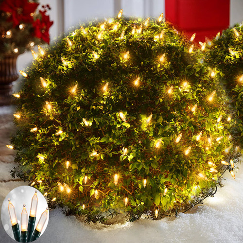Efunly LED Christmas Net Lights for Bushes Outdoor,100 LED 5ftx5ft Waterproof 8 Modes Connectable Mesh Lights for Bushes,Garden,Yard,Trunk,Outdoor Indoor Christmas Decorations (Warm White)