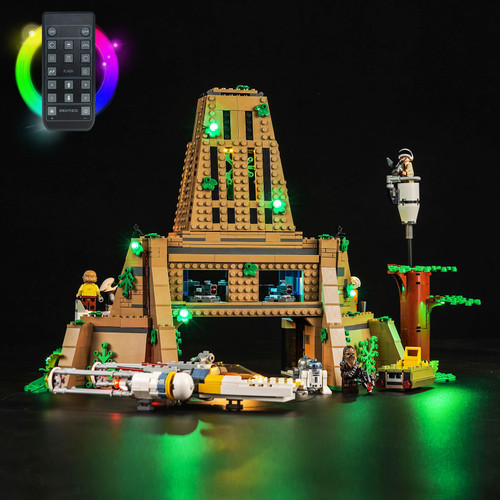 LocoLee LED Light Kit for Lego Yavin 4 Rebel Base 75365, Upgraded Remote Control Creative Lighting Set Accessories Compatible with Lego 75365 Building Set (Lights Only, No Models)