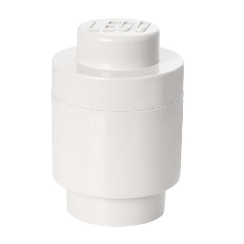 LEGO White Storage Box Brick 1 Round