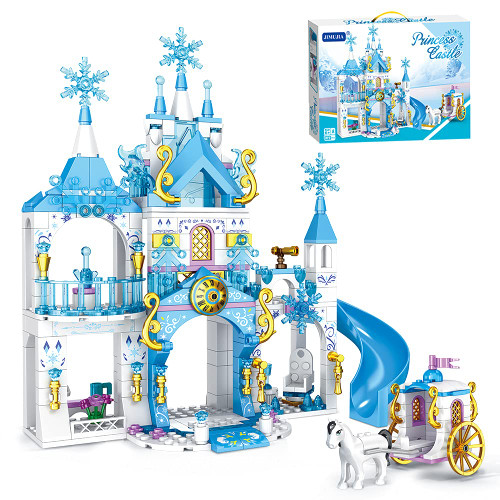 LEYI Dream Castle Building Blocks Toys for Girls 377 Pieces Ice Princess Castle Construction Toys Set Snow Castle Building Bricks Toys for Kids Christmas Birthday Gift