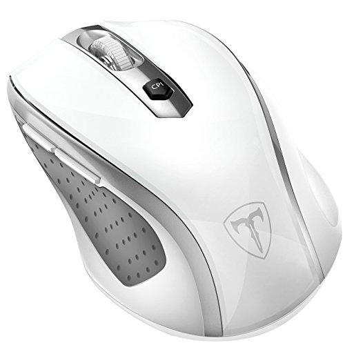 VicTsing MM057 2.4G Wireless Portable Mobile Mouse Optical Mice with USB Receiver, 5 Adjustable DPI Levels, 6 Buttons for Notebook, PC, Laptop, Computer, MacBook - White