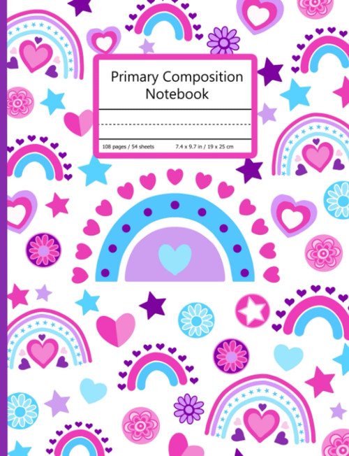 Primary Composition Notebook: Primary Journal for Grades K-2 with Dotted Midline and Picture Space