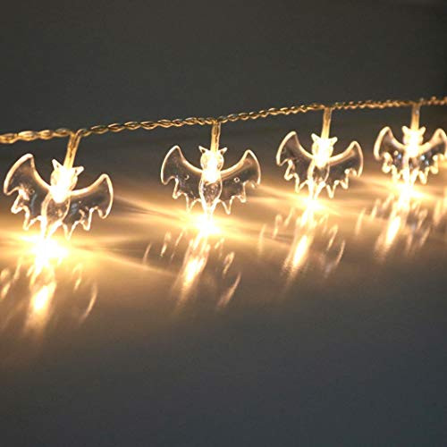 Gelma Halloween Strings Lights, 20 LED Light 7.2ft Battery Operated Bat Decorative Light for Indoor Outdoor Halloween Party Decorations(Warm Light) Gelma Halloween Strings Lights, 20 LED Light 7.2ft Battery Operated Bat Decorative Light for Indoor Outdoor Halloween Party Decorations(Warm Light)