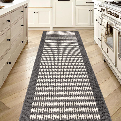 Timo Runner Rug, 20"x59" Long Door Mats Indoor Washable Runners for Hallways Non Slip Water Absorbent Hallway Runner Entryway Rug Entrance Floor Mat Runner for Home Kitchen Laundry, Grey