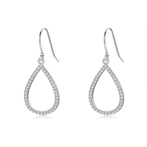 Lynwei Teardrop Earrings for Women Drop Dangle Silver Wedding Earrings for Brides Diamond Dangling Earrings for Women with CZ Sterling Silver Post Hypoallergenic Gift