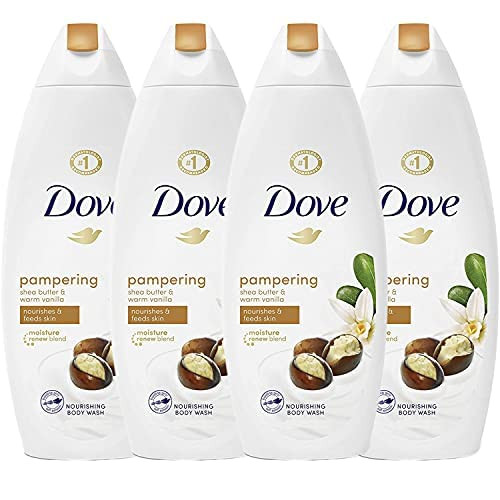Dove Pampering Body Wash with Shea Butter and Vanilla, Skin Natural Moisturizers, 25.3 Ounce (Pack of 4)4 Dove Pampering Body Wash with Shea Butter and Vanilla, Skin Natural Moisturizers, 25.3 Ounce (Pack of 4)4